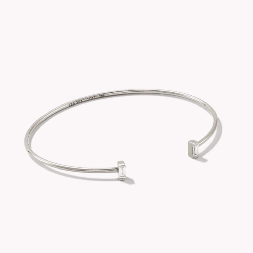 Kendra Scott Isabella 14k White Gold Cuff Bracelet in White Diamond